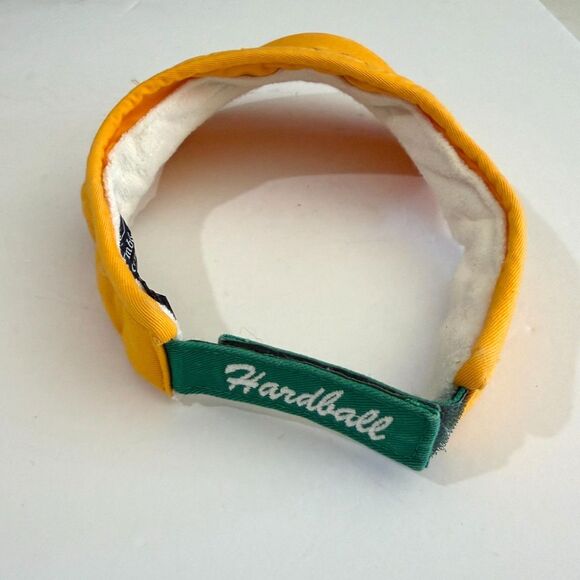 Abercrombie Vintage 90s Baseball Visor Yellow Green Adjustable Athletic Hardball